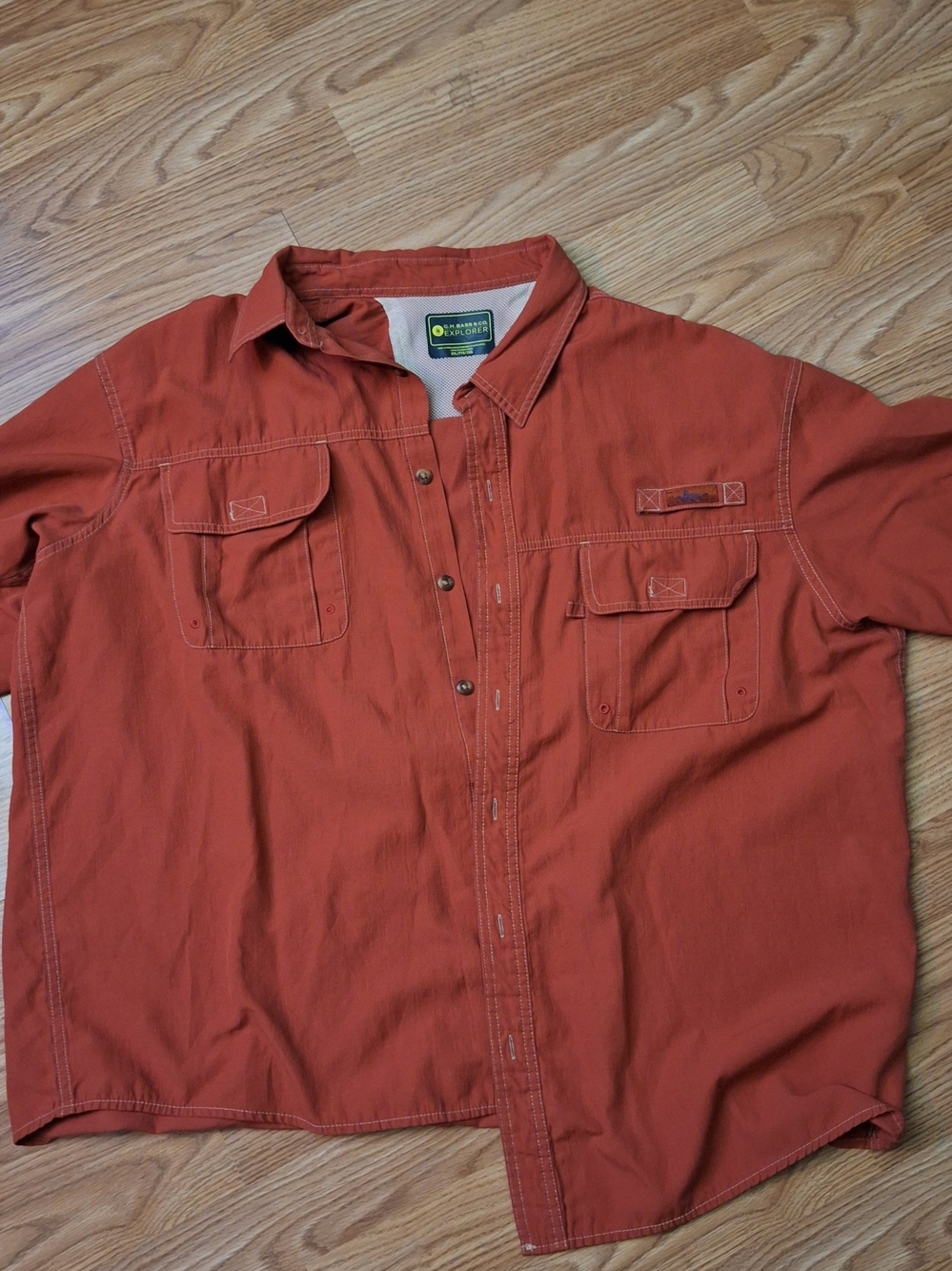 G.H. Bass & Co. Rust Red Short-Sleeve Button-Down Utility Shirt